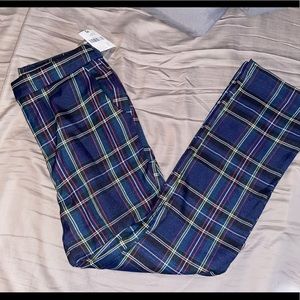blue Plaid crop Pants🫐